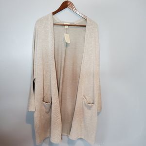 Donni Rib Sweater Coat One Size Grey NWT